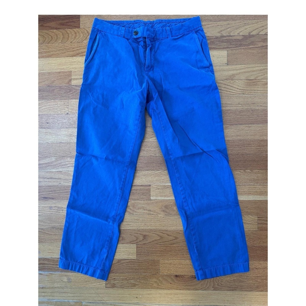 Brooks Brothers Milano Slim Fit Chinos Pants Blue W33 L32 Cotton Casual